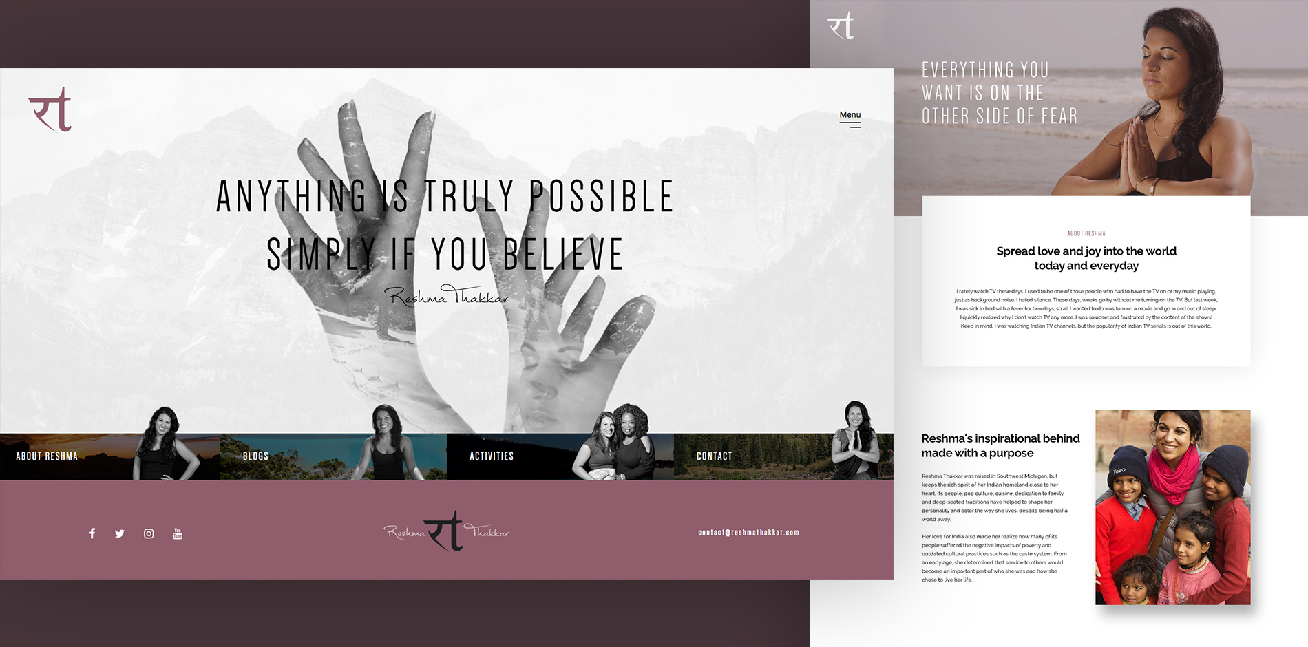 Reshma website mockup